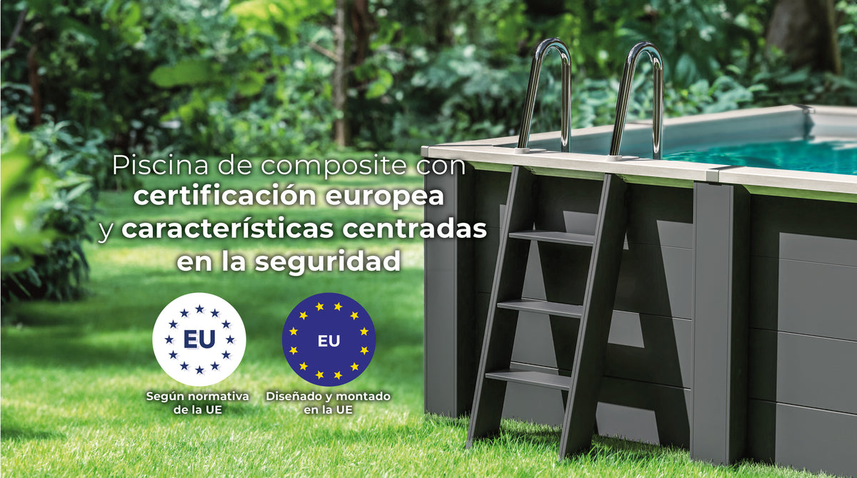 Piscina elevada de composite Gre rectangular KPCOR60LT con iluminación LED (606 × 326 × 124 cm)