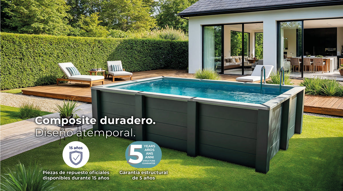 Piscina elevada de composite Gre rectangular KPCOR60T (595 × 315 × 126 cm)