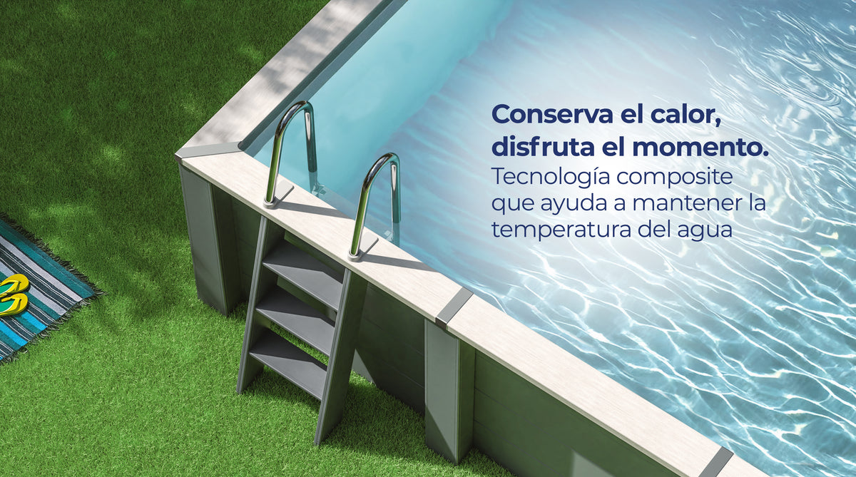 Piscina elevada de composite Gre rectangular KPCOR60T (595 × 315 × 126 cm)