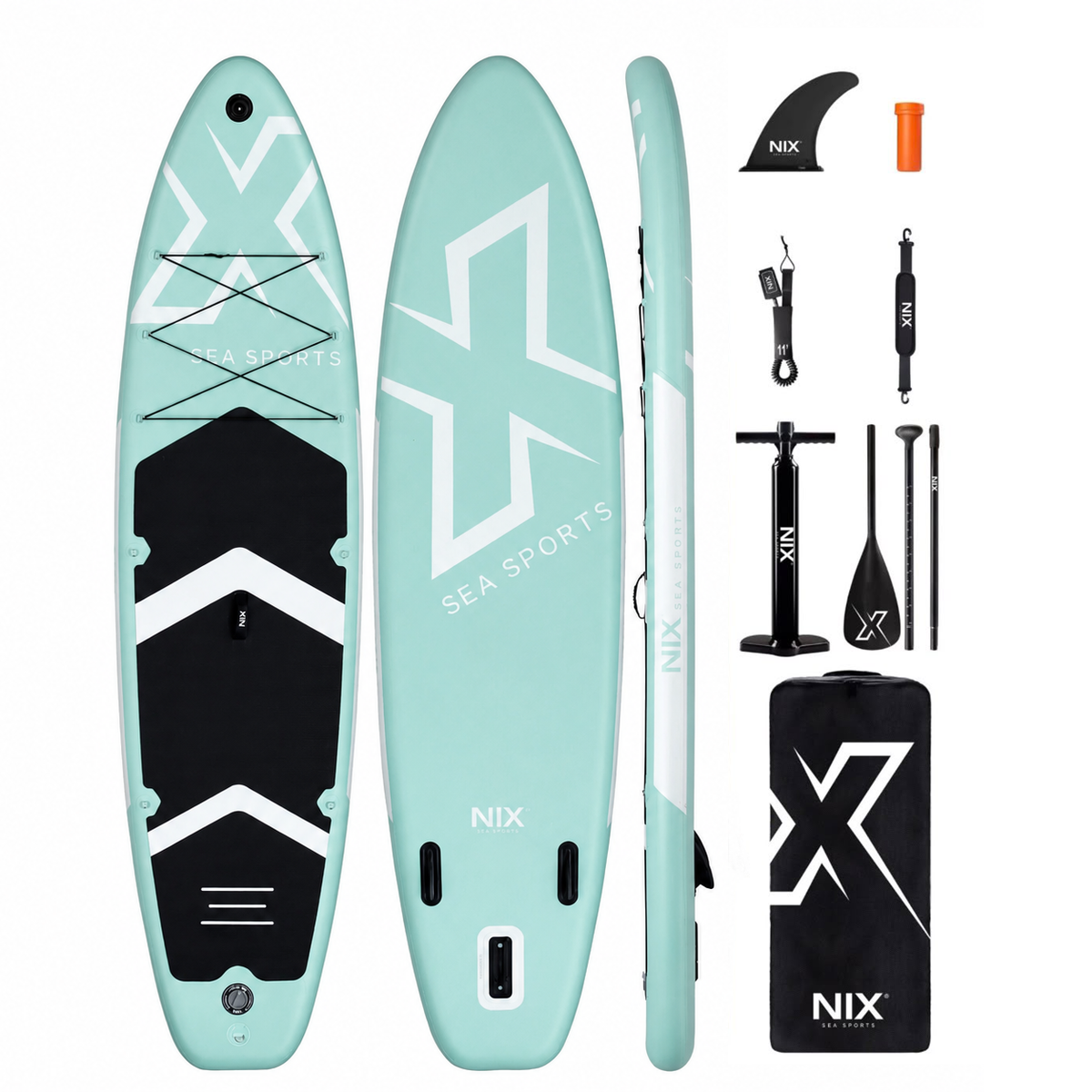 Tabla Paddle Surf Hinchable 11" 335x84x15 cm 159 kg turquesa con accesorios