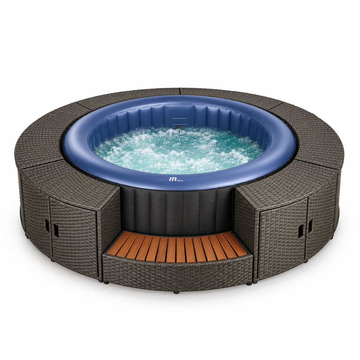 MSpa - Pack Spa Bergen 4-6 personas + Set muebles de mimbre (redondo)