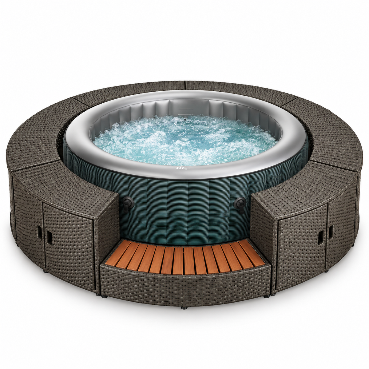 MSpa - Pack Spa Starry 4-6 personas + Set muebles de mimbre (redondo)