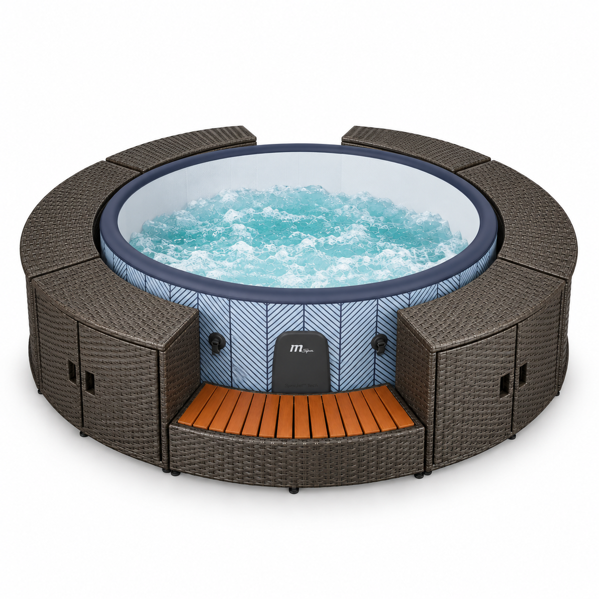 MSpa - Pack Spa Tidal 4-6 personas + Set muebles de mimbre (redondo)