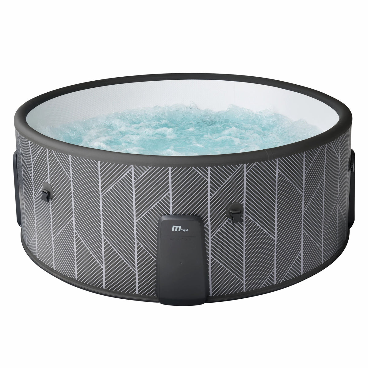 Spa MSpa Mono Nox Eco 6 places + salon de jardin en résine tressée (rond)