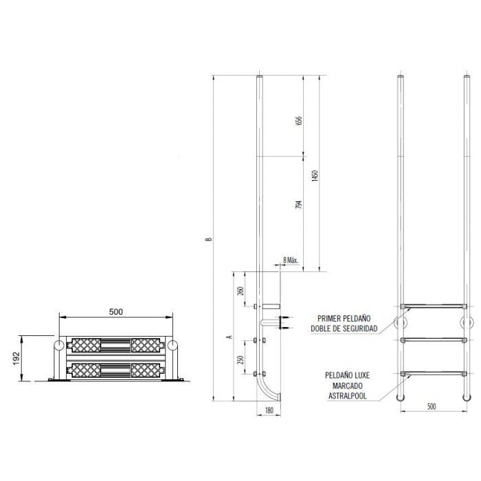 AstralPoll - Escalera Piscina Acero Inox./Madera Elegance - BricoandPool