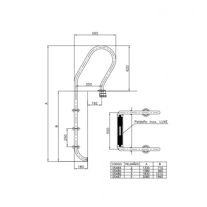 Astralpool - Escalera Inox. Mixto Luxe Para Piscina - BricoandPool