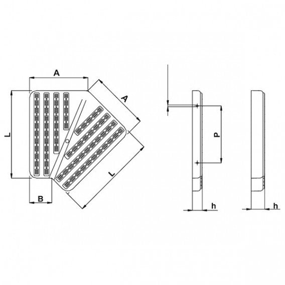Astralpool - Placas para esquinas de canal rebosadero de 45° - BricoandPool