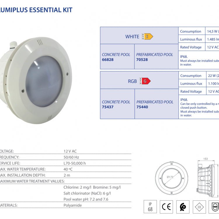 Astralpool - Proyector Lumiplus Essential PAR56 piscina prefabricada - BricoandPool
