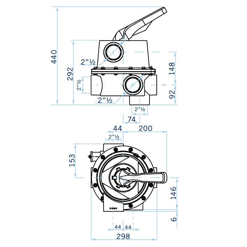 Astralpool - Zesweg­klep Magnum Lateral 2½'' - BricoandPool