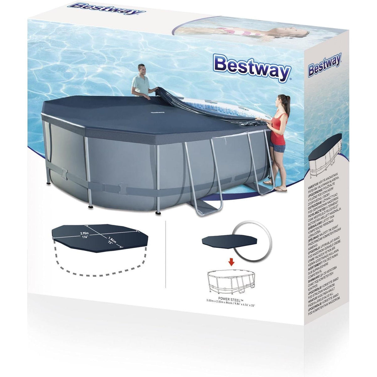 Bestway - Cobertor de invierno ovalado para piscina desmontable - BricoandPool