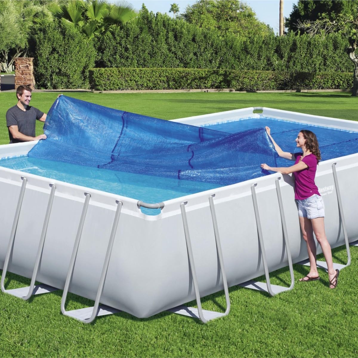 Bestway - Cobertor de verano rectangular para piscina elevada - BricoandPool