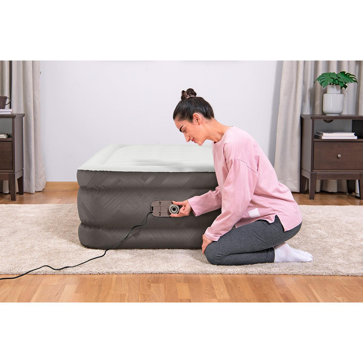 Bestway – Colchón hinchable Tough Guard / Fortech con bomba eléctrica integrada 46cm - BricoandPool
