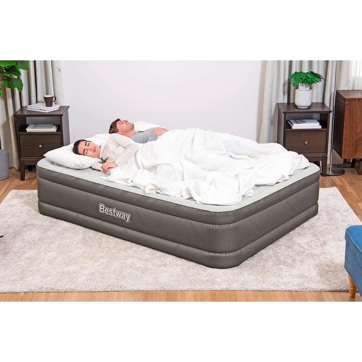 Bestway – Colchón hinchable Tough Guard / Fortech con bomba eléctrica integrada 46cm - BricoandPool