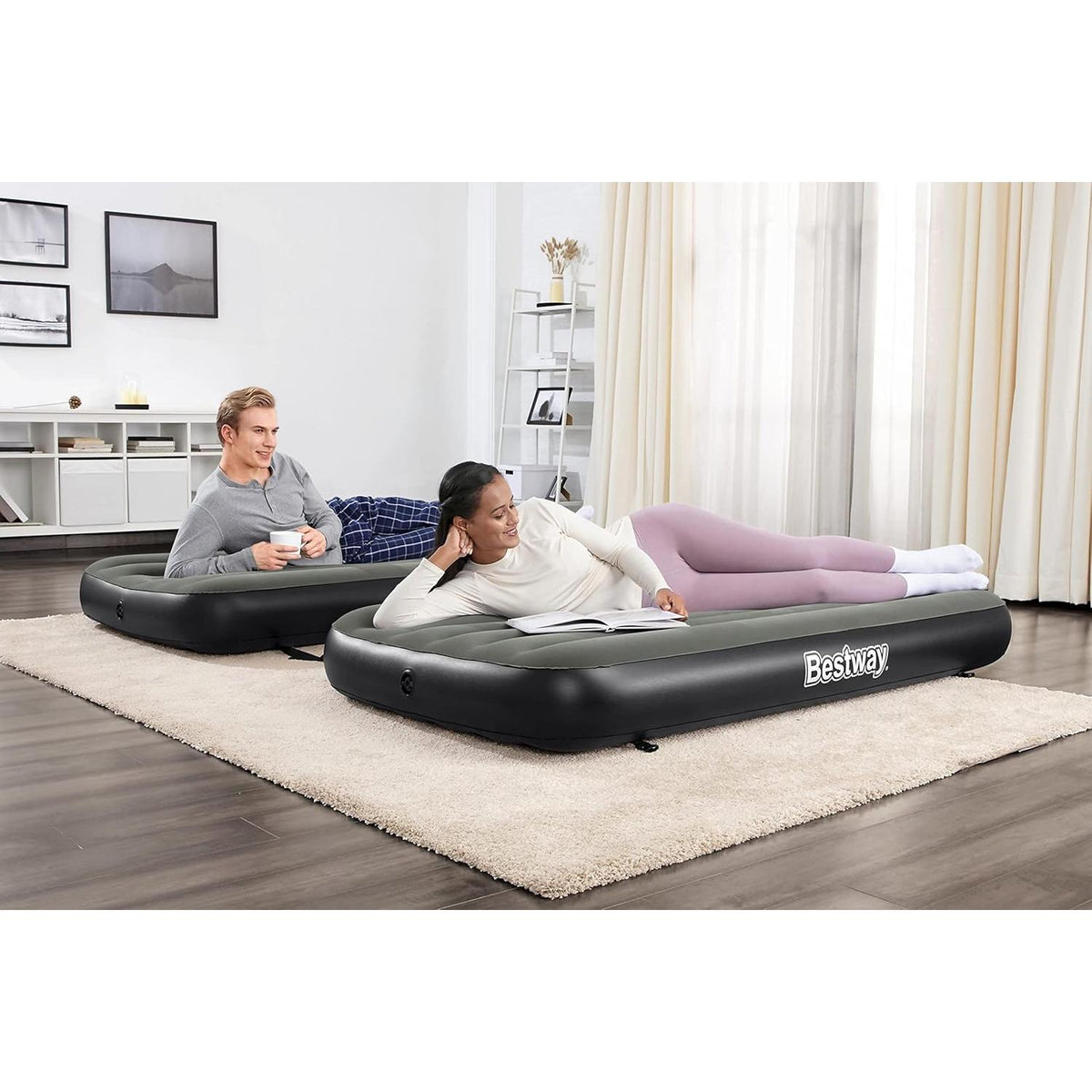 Bestway – Colchón hinchable Tritech 3 en 1 (188 × 99 × 25 cm) - BricoandPool