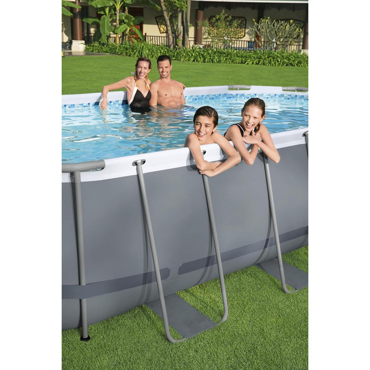 Bestway – Piscina desmontable Power Steel Ovalada con filtro (427 × 250 × 100 cm) - BricoandPool