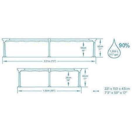 Bestway – Opzetzwembad Splash Jr. Frame (221 × 150 × 43 cm) - BricoandPool