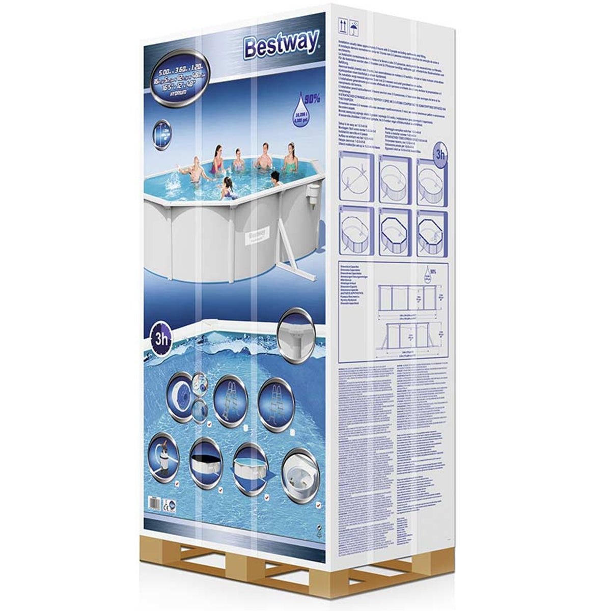 Bestway – Piscina ovalada elevada de acero Hydrium (500 × 360 × 120 cm) - BricoandPool