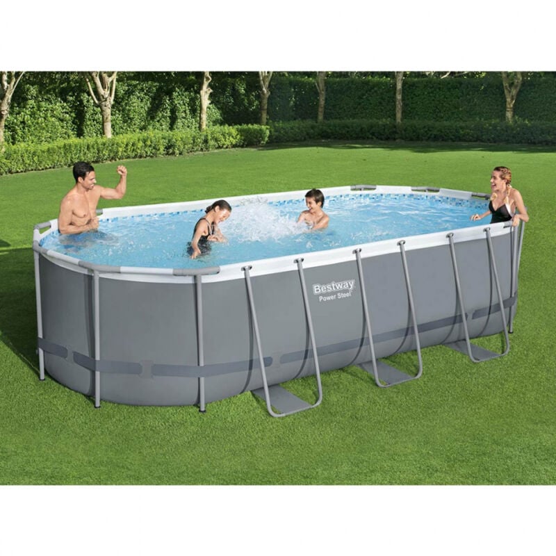 Bestway – Power Steel piscina desmontable ovalada (549 × 274 × 122 cm) - BricoandPool