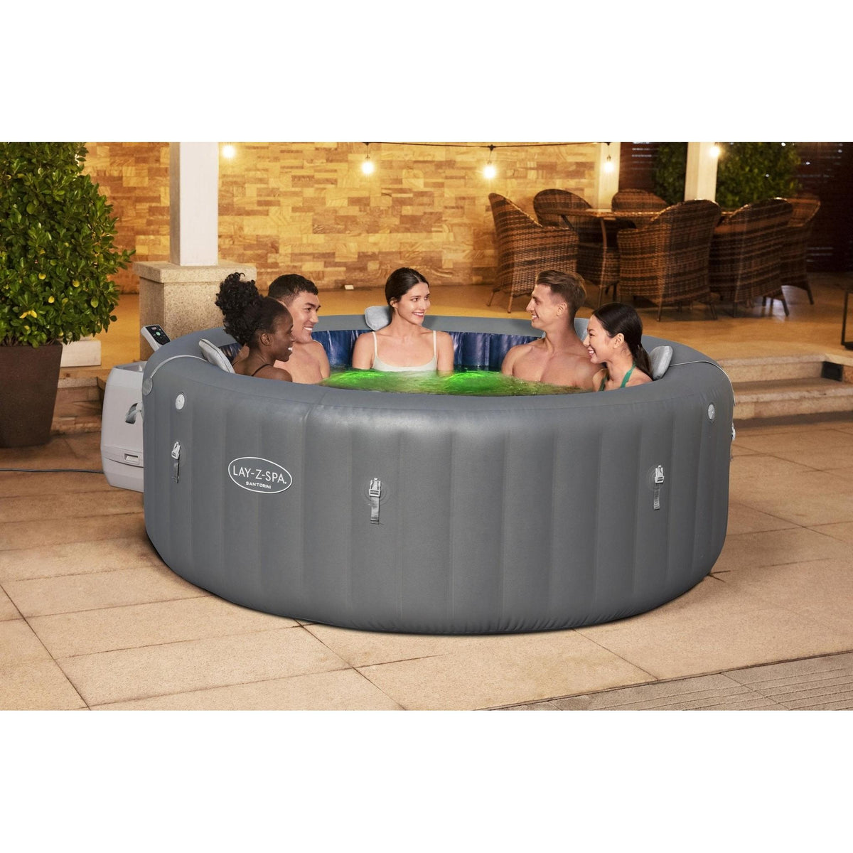 Bestway - Spa hinchable Lay - Z - Spa Santorini Smart AirJet 5 - 7 personas - BricoandPool