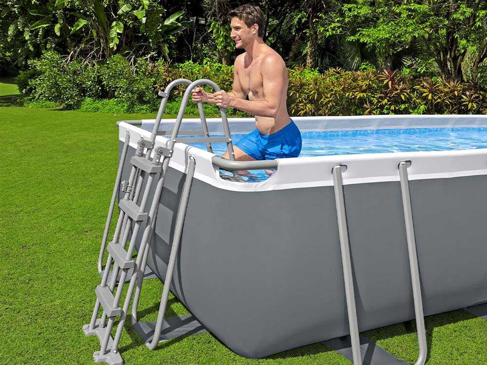 Bestway – Power Steel piscina desmontable rectangular (488 × 244 × 122 cm)