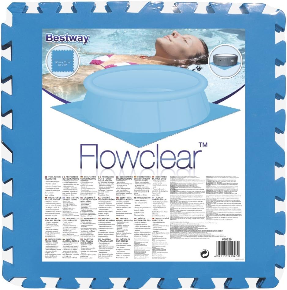 Bestway - Tapiz de suelo de goma azul (50 x 50 cm) - BricoandPool