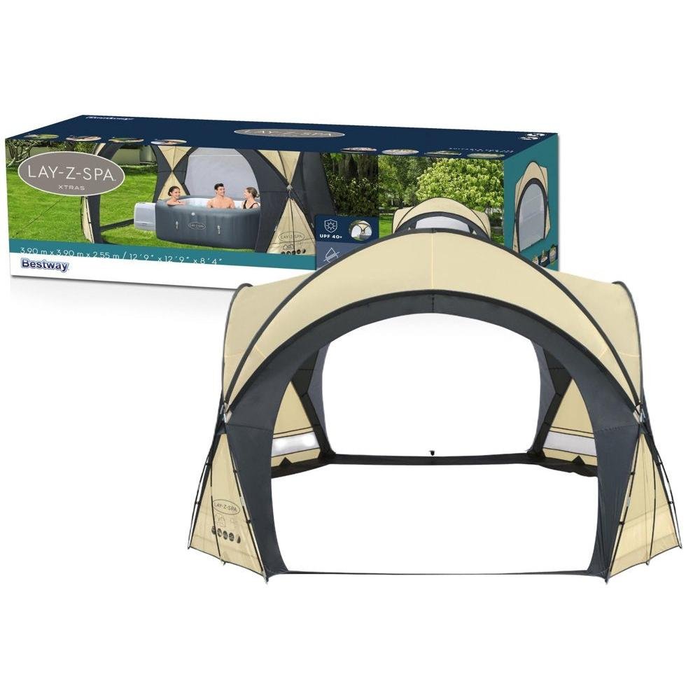 Bestway - Toldo Lay - Z - Spa 60305 para bañera de hidromasaje y piscina 255 x 390 x 390 cm gris - BricoandPool