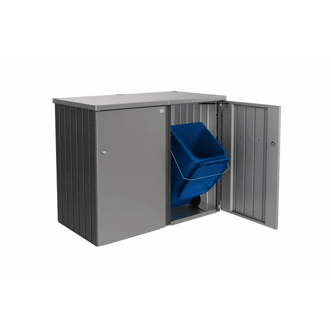 Biohort – Alex contenedor doble de cubos de basura modular con ruedas en color Gris cuarzo metálico - BricoandPool