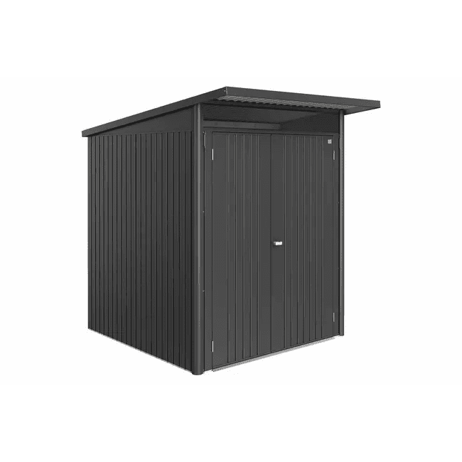 Biohort – AvantGarde Eco Caseta metálica de jardín con techo en atril en color Gris oscuro metálico - BricoandPool