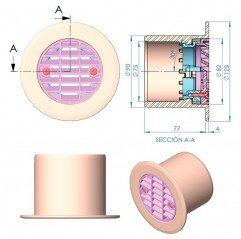 Boquilla impulsión/aspiración gran caudal piscina liner y prefabricada - BricoandPool