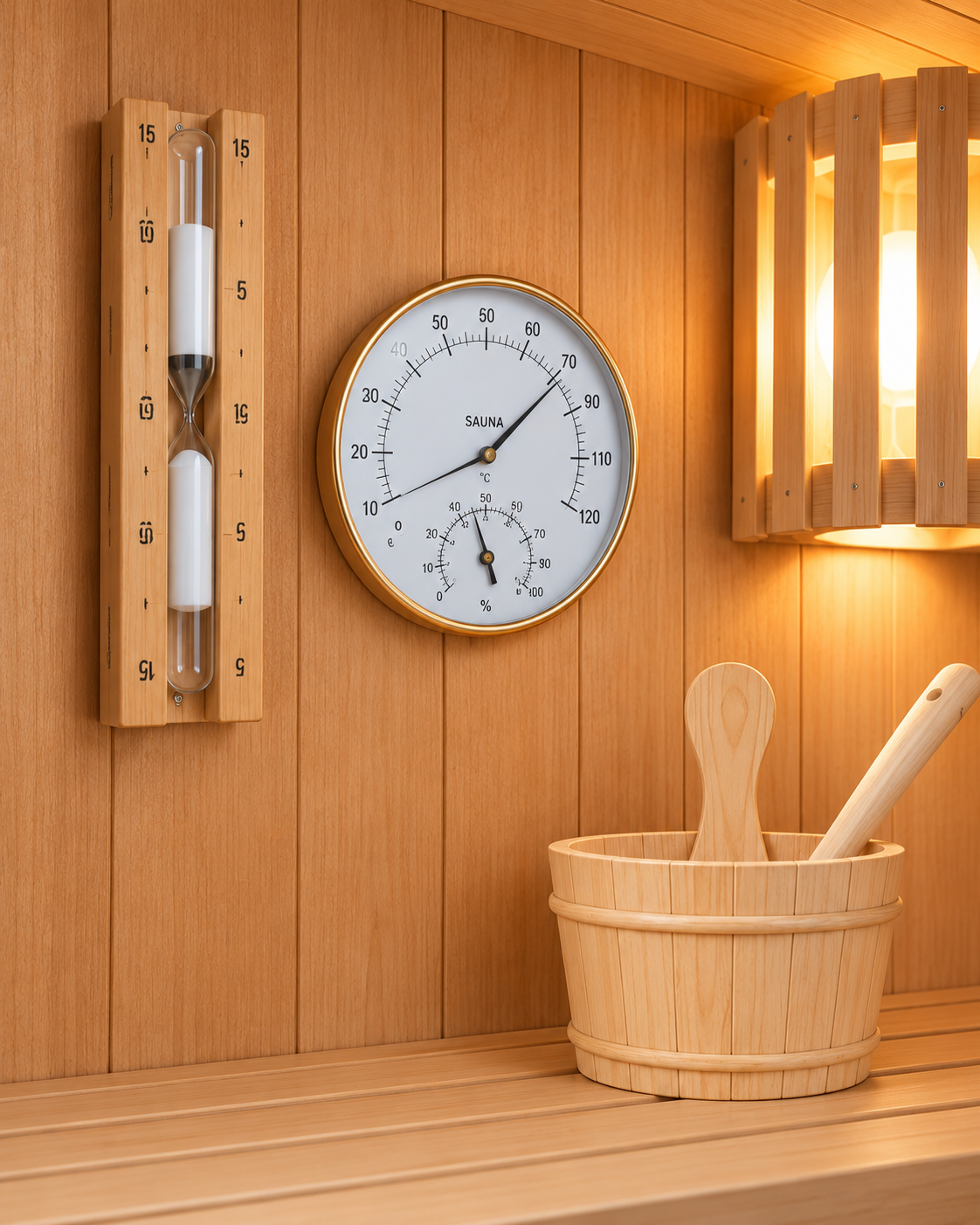 Sauna finlandesa para casa 3 pessoas - detalhe