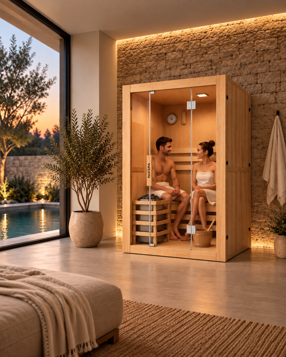 Sauna finlandesa para casa 2 pessoas - ambiente