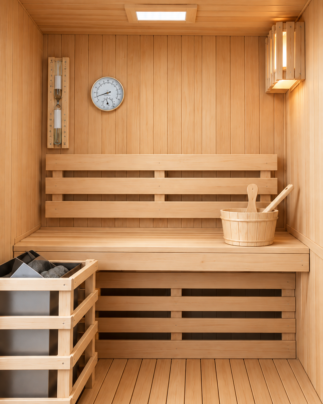 Sauna finlandesa para casa 3 pessoas - detalhe