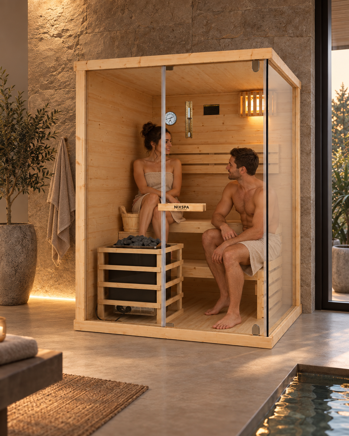 Sauna finlandais pour la maison 2 places - ambiance