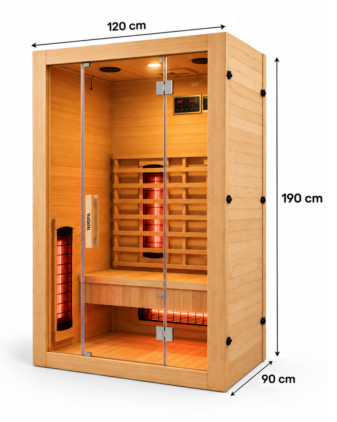 Sauna de infravermelhos para casa 2 pessoas - medidas