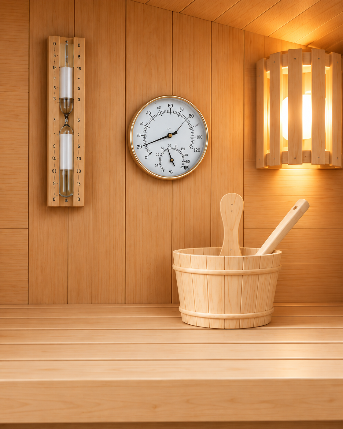 Sauna finlandesa para casa 2 pessoas - detalhe