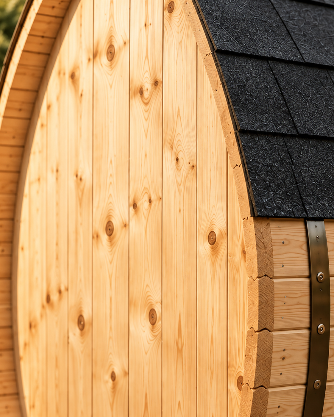 Sauna tonneau extérieur de jardin 3-4 places - détail