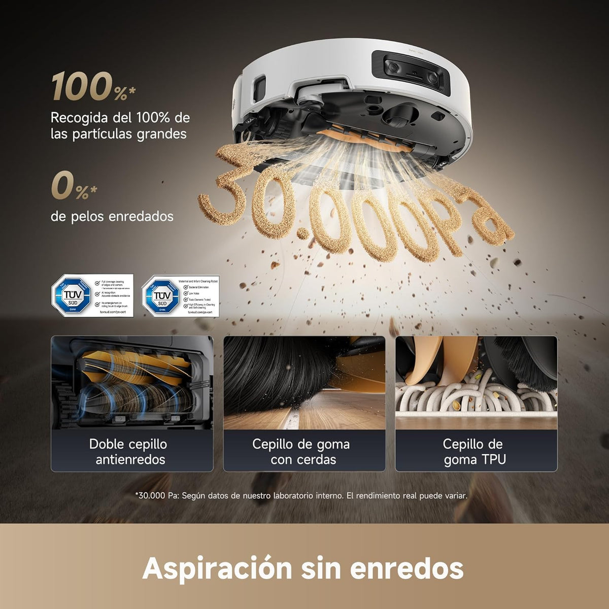 Dreame – Aqua10 Ultra Roller Complete Robot aspirador y fregasuelos blanco con base automática para hogar - BricoandPool