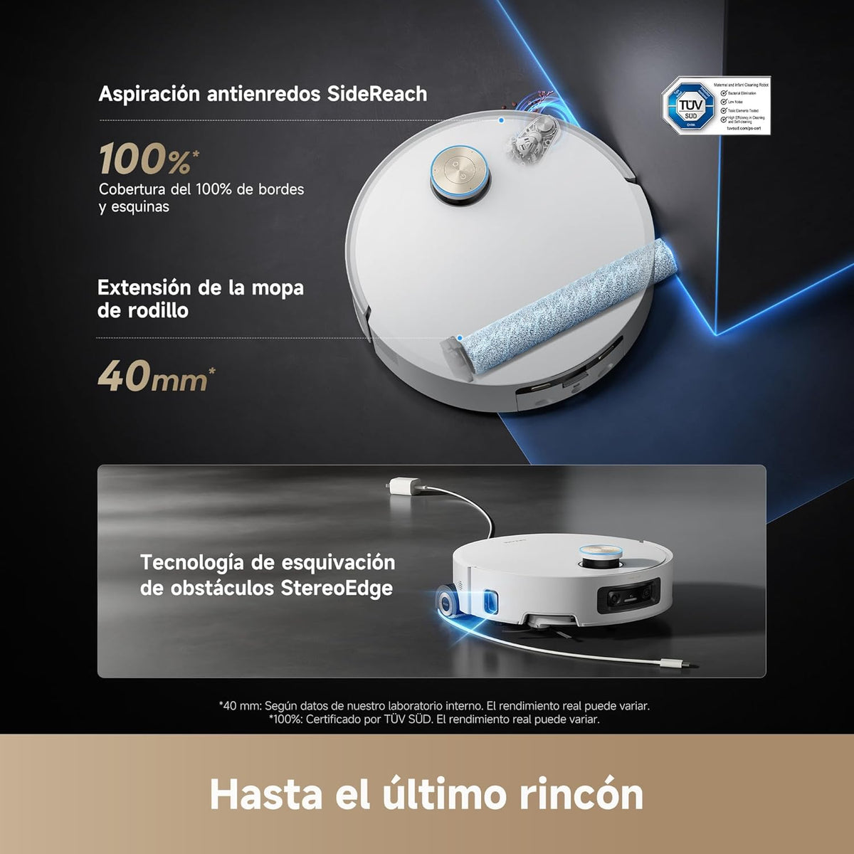 Dreame – Aqua10 Ultra Roller Complete Robot aspirador y fregasuelos blanco con base automática para hogar - BricoandPool