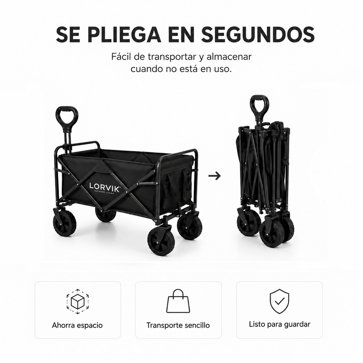 Carrello Pieghevole Fuoristrada con Capacità 75 Kg