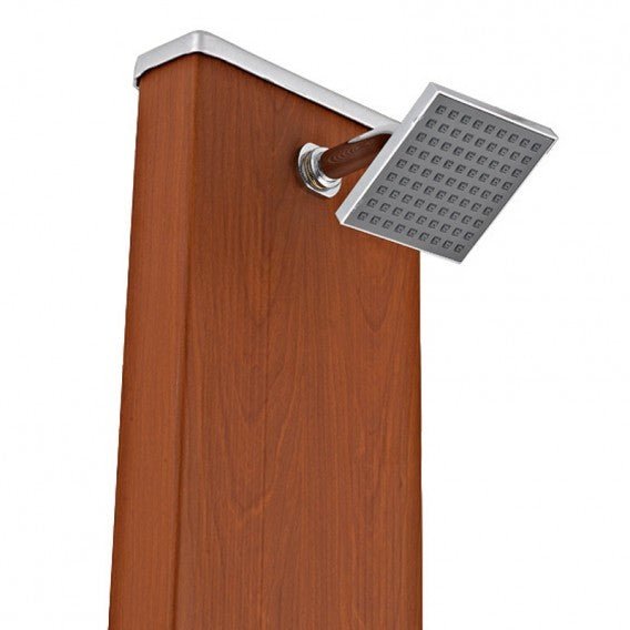 Gre - Ducha solar cuadrada aspecto madera 32 litros DSALC32W - BricoandPool
