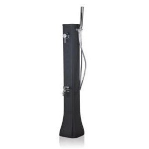 Gre - Ducha solar de polietileno negro con lavapiés - 19l - BricoandPool