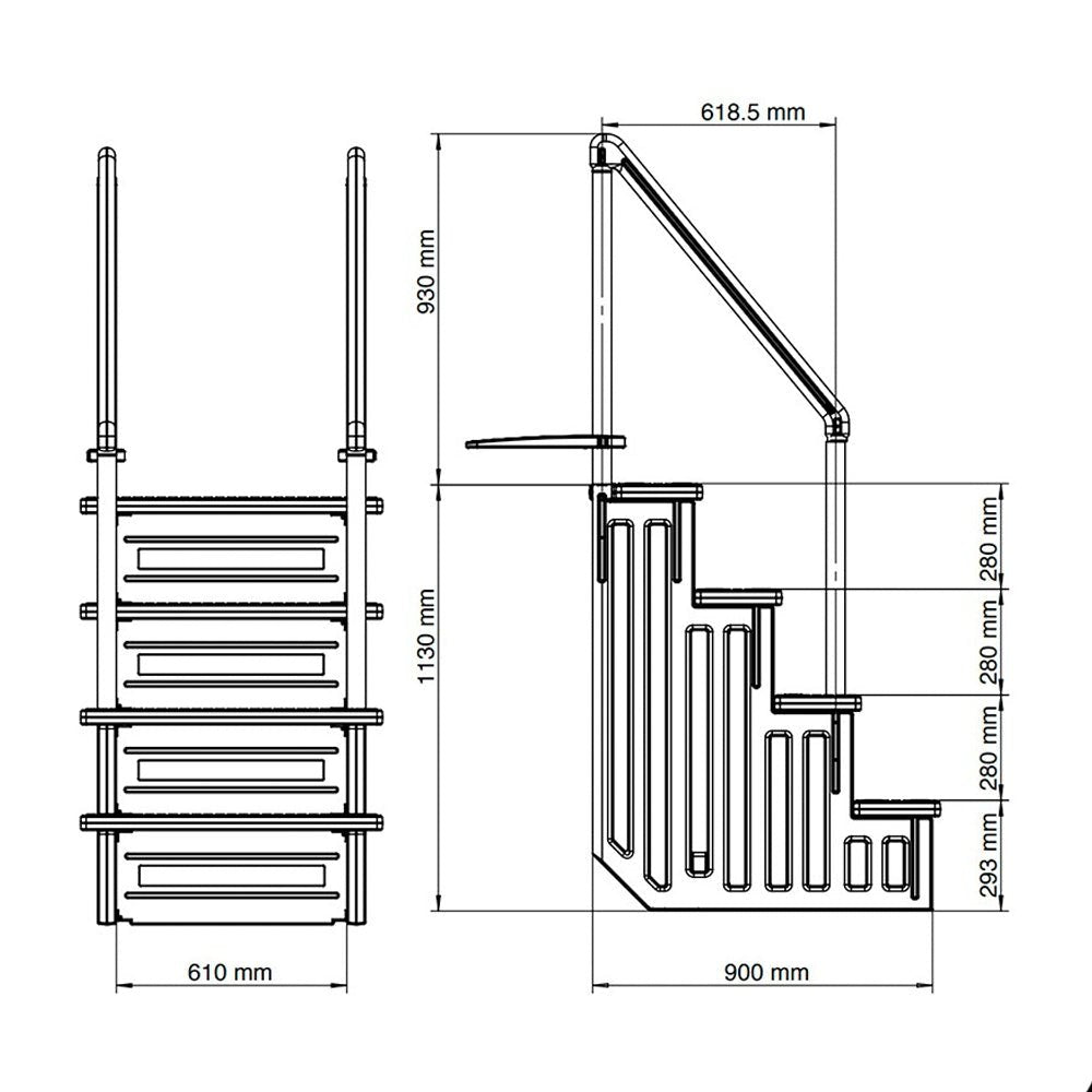 GRE - Escalera interior para piscinas enterradas EPE30 - BricoandPool