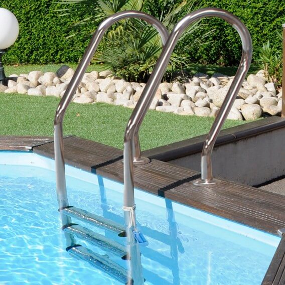 Gre - Escalera piscina elevada con plataforma 120 - 132 cm ET1213 - BricoandPool