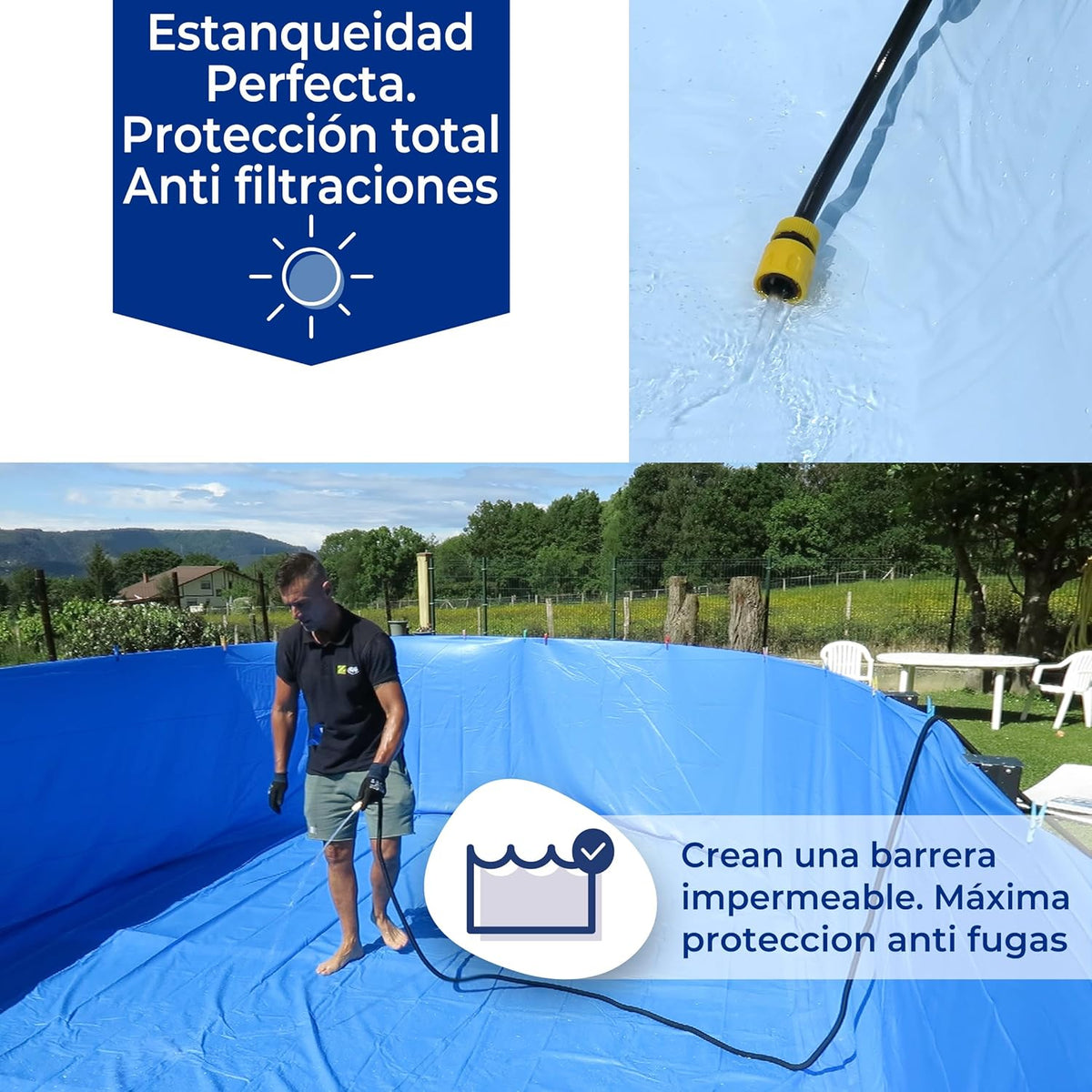 Gre - Liner gresite para piscina de acero ovalada de 132 CM de altura - BricoandPool