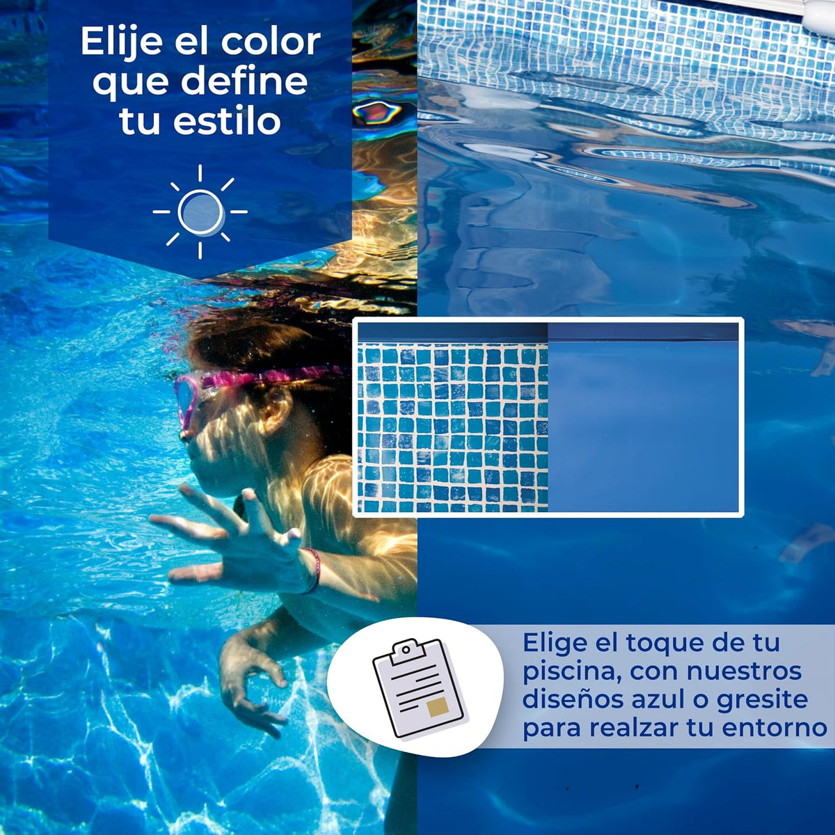 Gre - Liner gresite para piscina de acero ovalada de 132 CM de altura - BricoandPool
