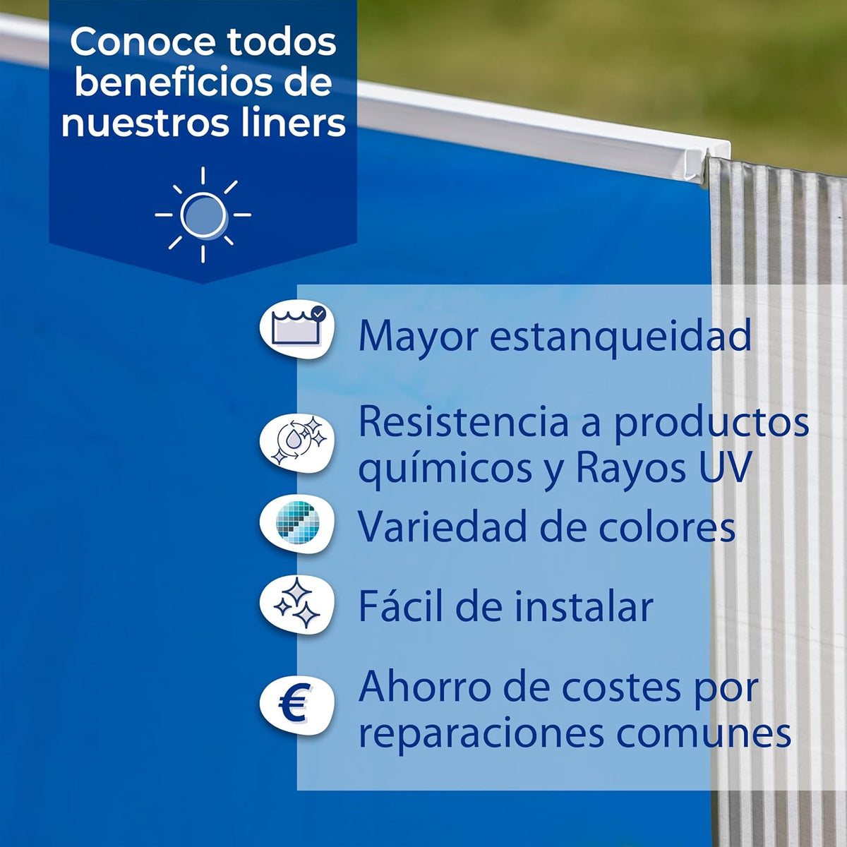 Gre - Liner para piscina de acero ovalada de 120 CM de altura - BricoandPool