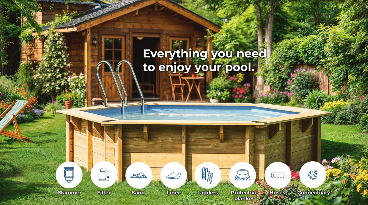Gre - Piscina de madera Sunbay Bambu 535x335x130 - BricoandPool