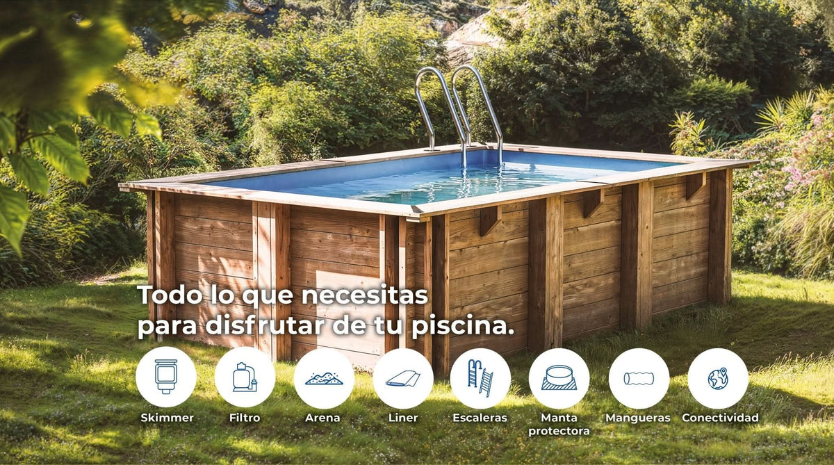 Gre - Piscina de madera Sunbay Braga 815x420x146 - BricoandPool