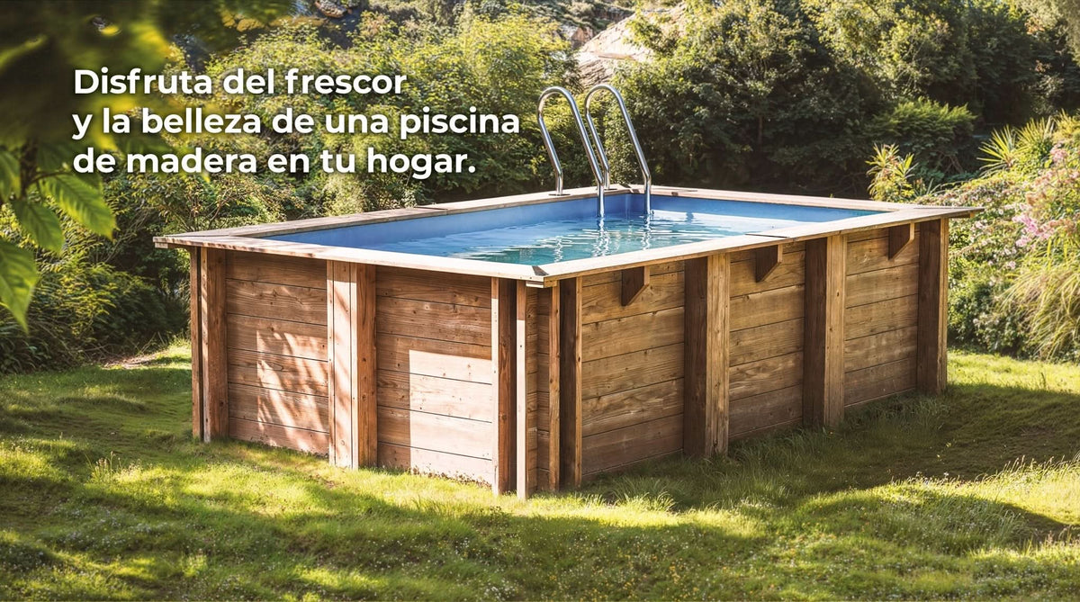 Gre - Piscina de madera Sunbay Carra cuadrada 305x305x119 - BricoandPool