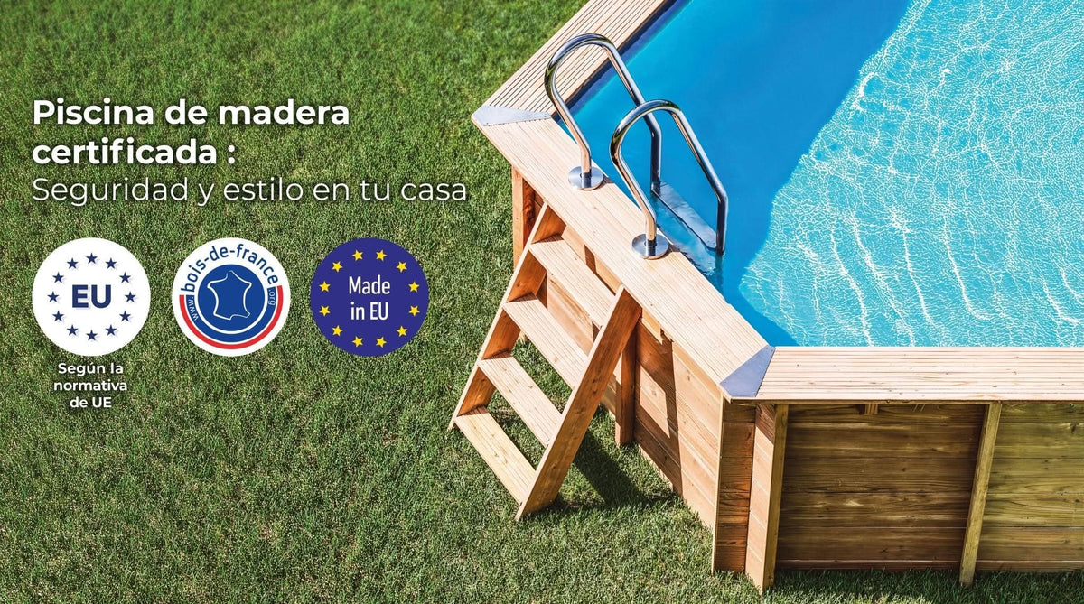 Gre - Piscina de madera Sunbay Carra rectangular 420x270x117 - BricoandPool